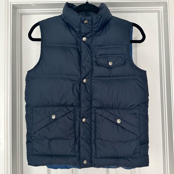 Lands End Kids Navy Blue Down Filled Puffer Vest Size Medium 10-12 - Picture 1 of 10
